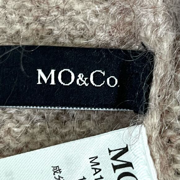 MO&Co. women’s cropped oversized wool and Kid mohair blend poncho sweater - Picture 5 of 6